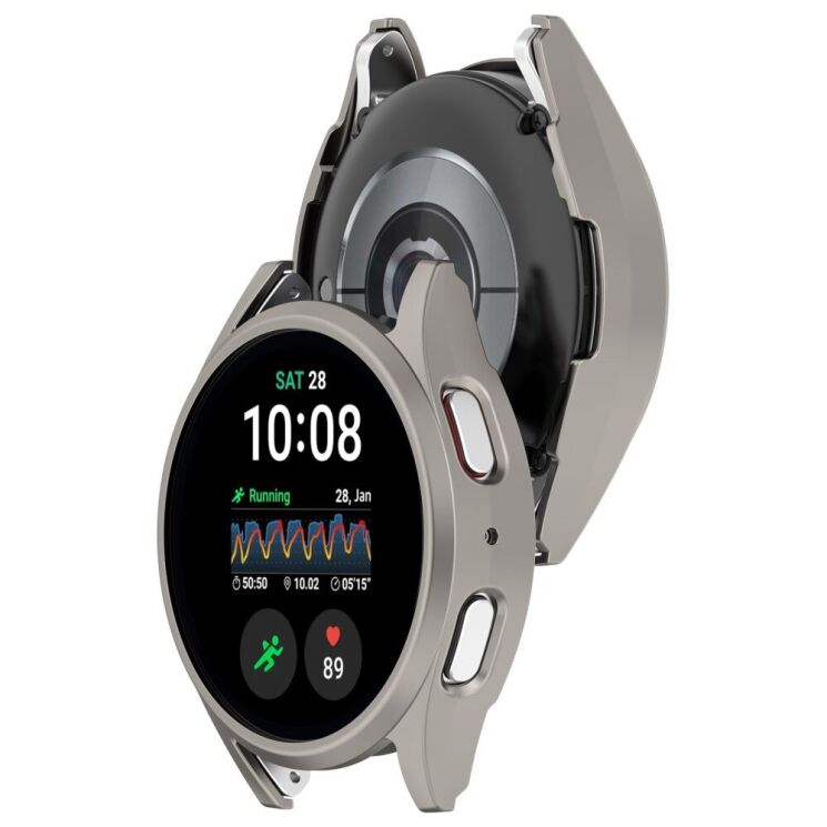 Захисний чохол Deexe Hard Frame для Samsung Galaxy Watch 7 (40mm) - Titanium: фото 6 з 7