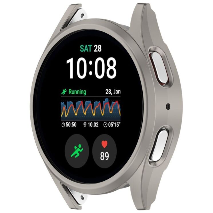 Захисний чохол Deexe Hard Frame для Samsung Galaxy Watch 7 (40mm) - Titanium: фото 5 з 7