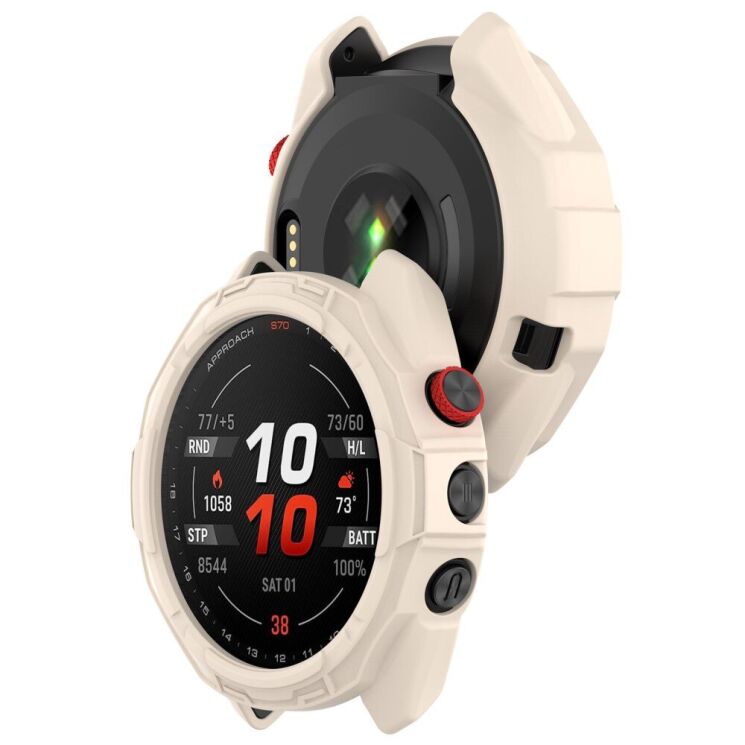 Защитный чехол Deexe Hollow Cover для Garmin Approach S70 42mm - Starlight: фото 5 из 8