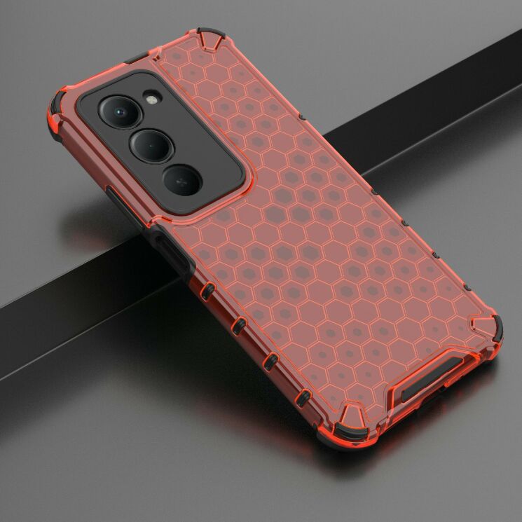 Защитный чехол Deexe Honeycomb Series для Xiaomi Redmi 15 - Red (390918R) Защитный чехол Deexe Honeycomb Series для Xiaomi Redmi 15 - Red: фото 3 из 5