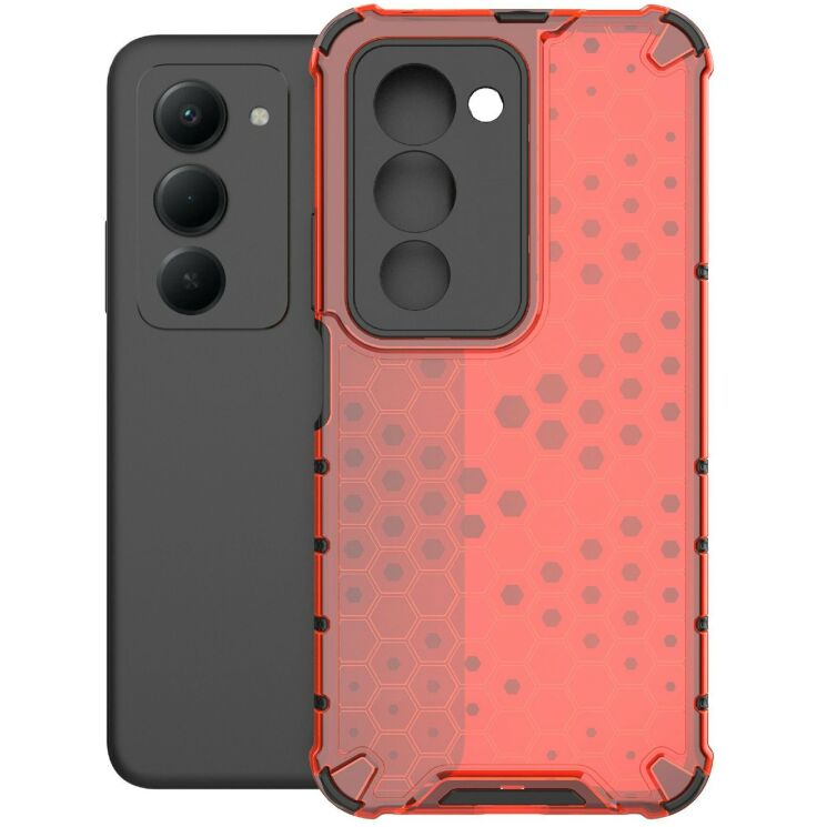 Защитный чехол Deexe Honeycomb Series для Xiaomi Redmi 15 - Red (390918R) Защитный чехол Deexe Honeycomb Series для Xiaomi Redmi 15 - Red: фото 2 из 5