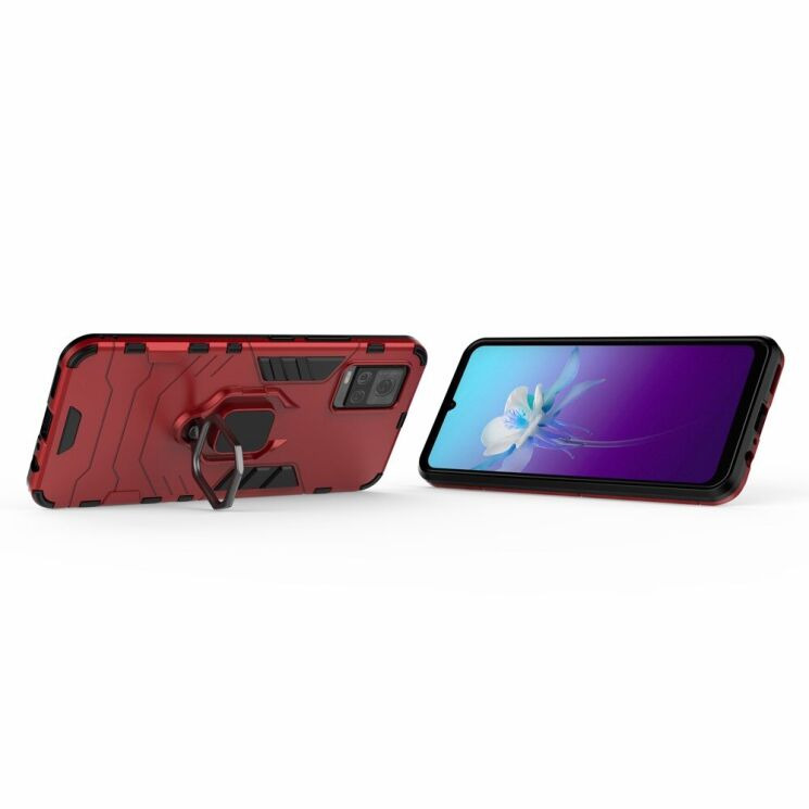 Чехол с подставкой Deexe Hybrid Case для VIVO V20 - Red: фото 4 из 7