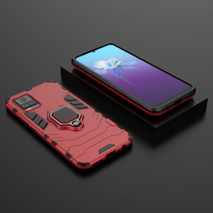 Чехол с подставкой Deexe Hybrid Case для VIVO V20 - Red: фото 5 из 7