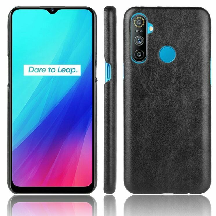 Захисний чохол Deexe Leather Back Cover для Realme C3 - Black: фото 1 з 6