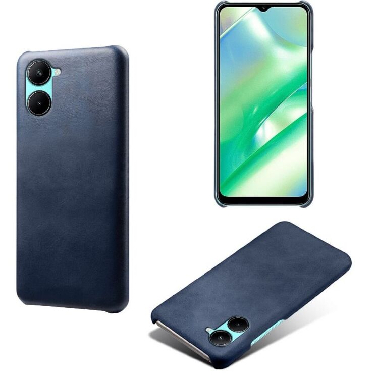 Защитный чехол Deexe Leather Back Cover для Realme C33 - Blue: фото 2 из 4