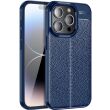 Защитный чехол Deexe Leather Cover для Apple iPhone 15 Pro - Blue (329311L)