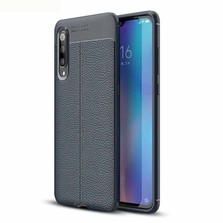 Захисний чохол Deexe Leather Cover для Xiaomi Mi 9 - Dark Blue: фото 1 з 2