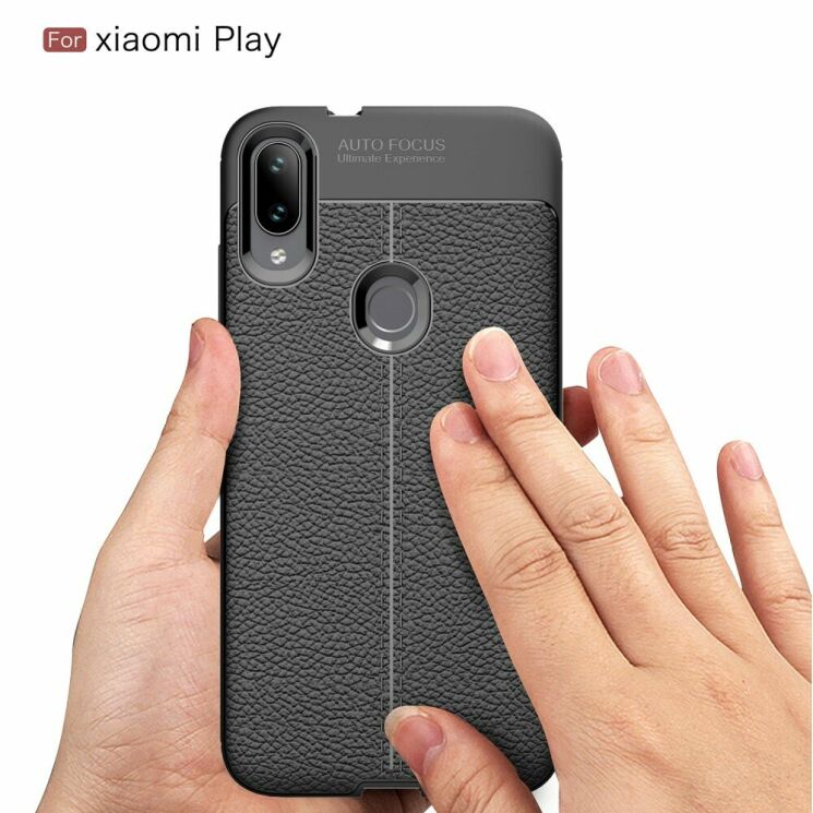 Защитный чехол Deexe Leather Cover для Xiaomi Mi Play - Black: фото 11 из 13