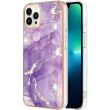 Защитный чехол Deexe Marble Style для Apple iPhone 15 Pro - Purple (329359V)