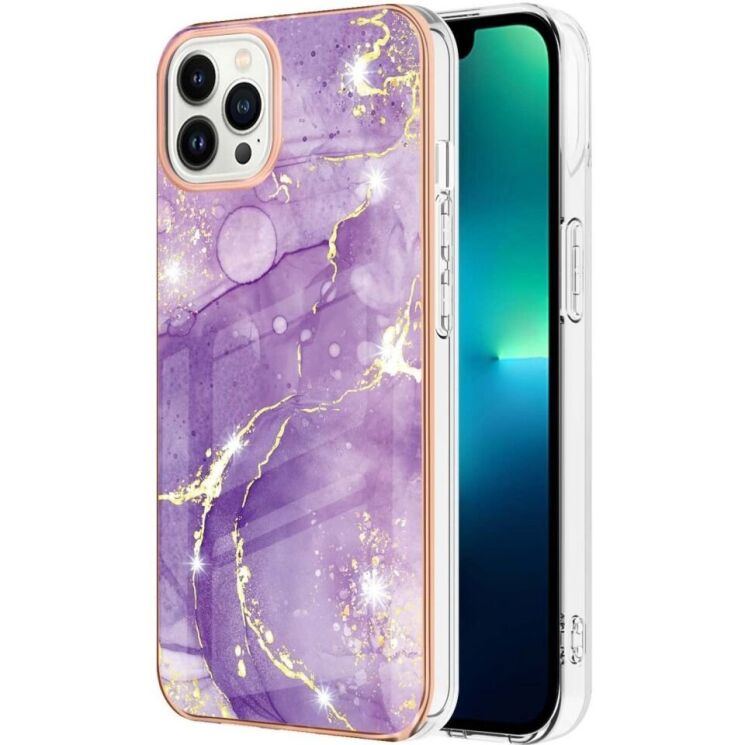 Защитный чехол Deexe Marble Style для Apple iPhone 15 Pro - Purple: фото 1 из 5