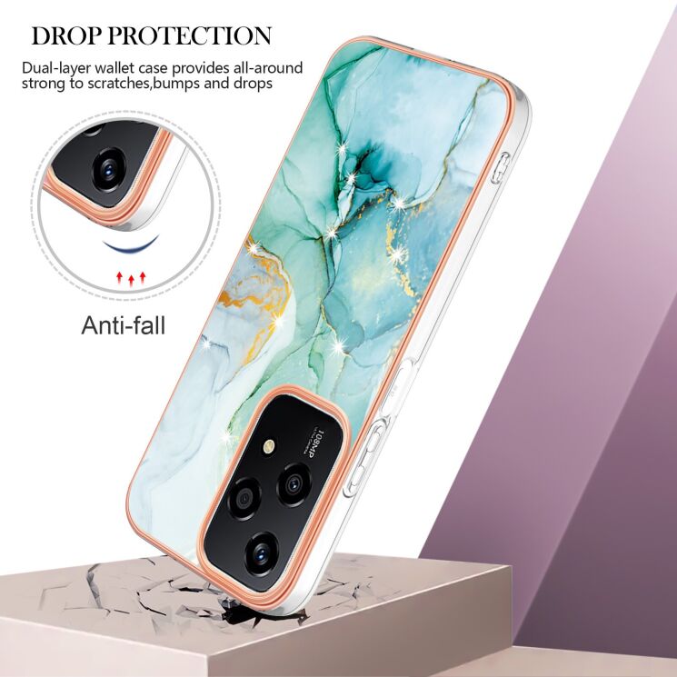 Защитный чехол Deexe Marble Style для Honor 200 Lite - Light Green: фото 3 из 6