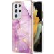 Защитный чехол Deexe Marble Style для Samsung Galaxy S21 Ultra (G998) - Light Purple (300916LV). Фото 1 из 4