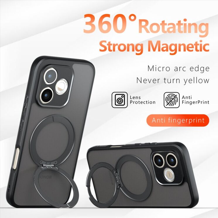 Защитный чехол Deexe Matte Skin Kickstand with MagSafe для Honor 600 Lite - Transparent Black (411807TB) Защитный чехол Deexe Matte Skin Kickstand with MagSafe для Honor 600 Lite - Transparent Black: фото 3 из 13