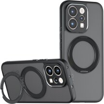 Защитный чехол Deexe Matte Skin Kickstand with MagSafe для Honor 600 Lite - Transparent Black: фото 1 из 13