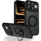 Захисний чохол Deexe Matte Skin Kickstand with MagSafe для Infinix Note 60 Pro / Note 60 - Black: фото 1 з 8