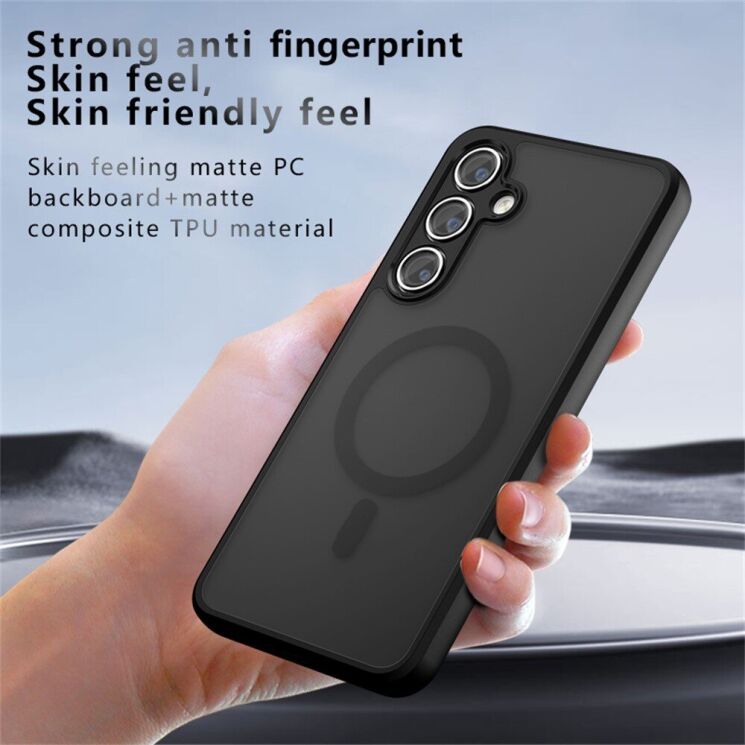 Защитный чехол Deexe Matte Skin with MagSafe для Samsung Galaxy S24 FE (S721) - Transparent / Black: фото 10 из 13