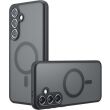 Захисний чохол Deexe Matte Skin with MagSafe для Samsung Galaxy S24 FE (S721) - Transparent / Black (375108H)