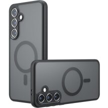 Защитный чехол Deexe Matte Skin with MagSafe для Samsung Galaxy S24 FE (S721) - Transparent / Black: фото 1 из 13
