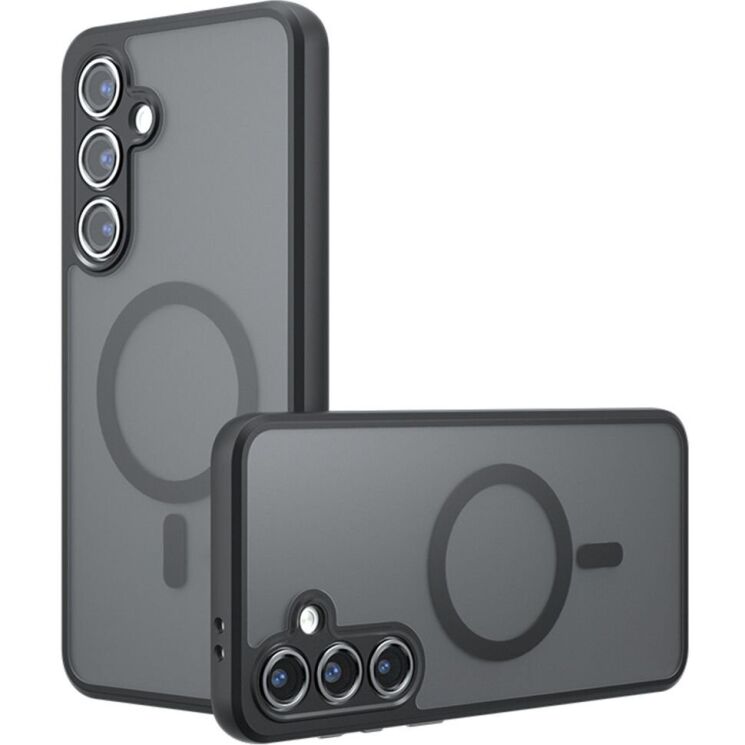 Защитный чехол Deexe Matte Skin with MagSafe для Samsung Galaxy S24 FE (S721) - Transparent / Black: фото 1 из 13