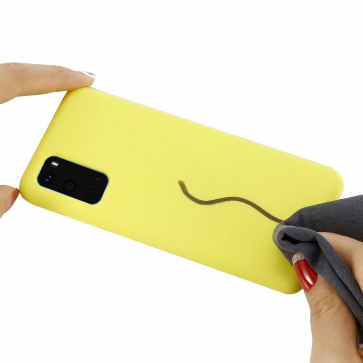 Защитный чехол Deexe Silicone Case для Samsung Galaxy S20 Plus (G985) - Yellow: фото 4 из 6