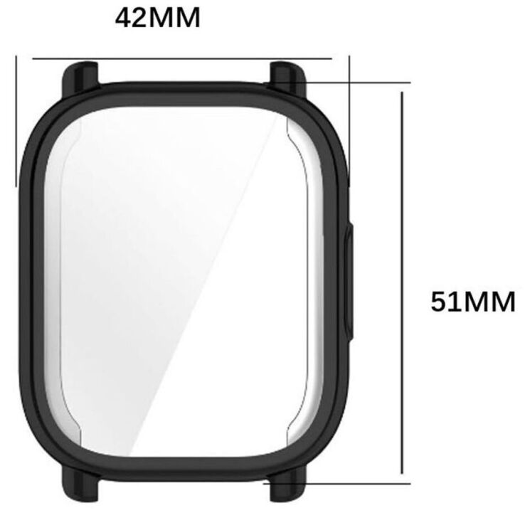 Защитный чехол Deexe Silicone Frame для Xiaomi Redmi Watch 5 Active - Black: фото 7 из 7
