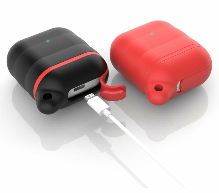 Защитный чехол Deexe Waterproof Shell для Apple AirPods 1 / 2 - Dark Blue: фото 3 из 8