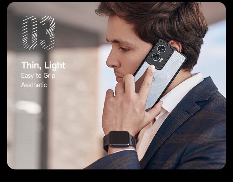 Захисний чохол (PC+TPU) DUX DUCIS Aimo Series для Motorola Edge 50 Fusion - Black: фото 12 з 13
