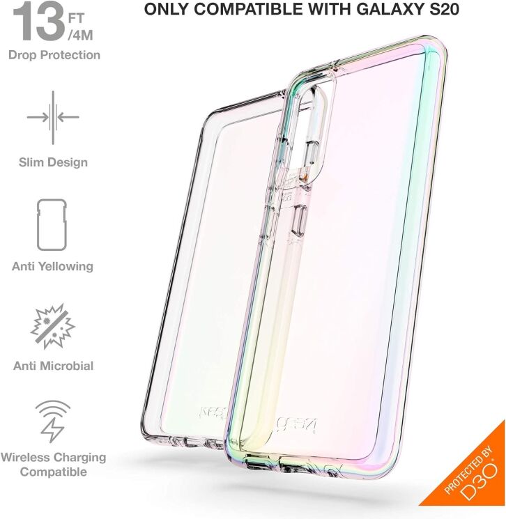 Защитный чехол Gear4 Crystal Palace для Samsung Galaxy S20 (G980) - Iridescent: фото 3 из 4