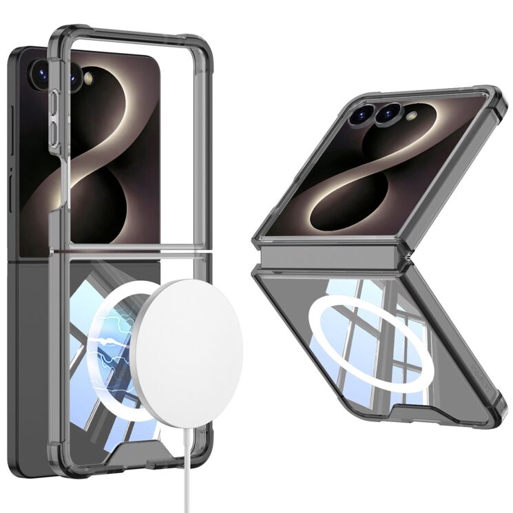 Захисний чохол GKK AirBag Mag для Samsung Galaxy Flip 8 - Transparent Black: фото 1 з 6