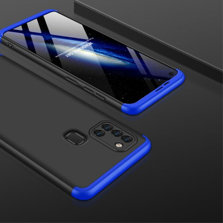 Защитный чехол GKK Double Dip Case для Samsung Galaxy A21s (A217) - Black / Blue: фото 3 из 15