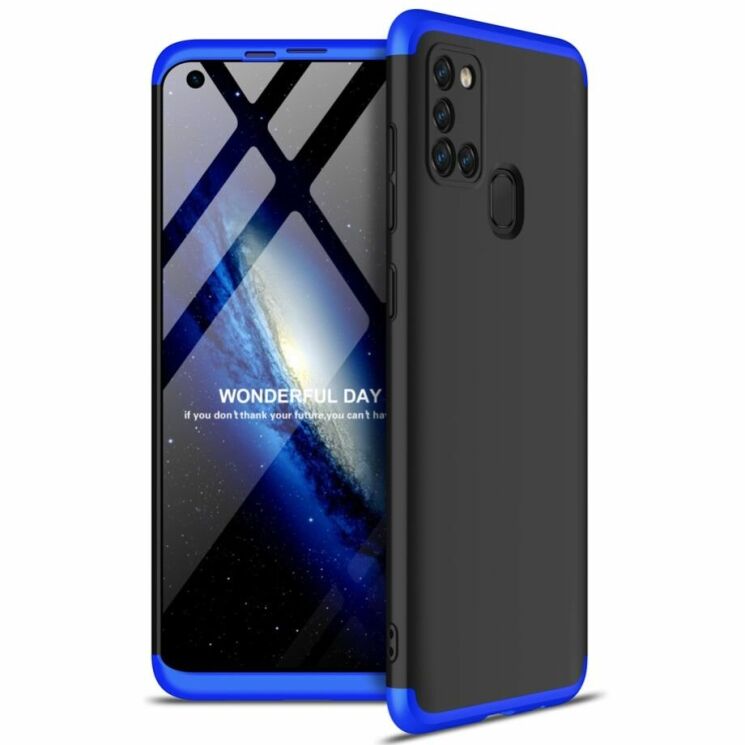 Защитный чехол GKK Double Dip Case для Samsung Galaxy A21s (A217) - Black / Blue: фото 1 из 15