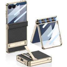 Захисний чохол GKK Hinge Stand для Samsung Galaxy Flip 7 - Carbon Fiber: фото 1 з 9