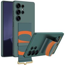 Захисний чохол GKK Leather Strap Cover для Samsung Galaxy S25 Ultra (S938) - Green: фото 1 з 9