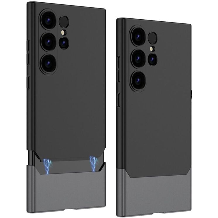 Защитный чехол GKK Magnetic Dip Case для Samsung Galaxy S24 Ultra (S928) - Black / Grey: фото 1 из 5
