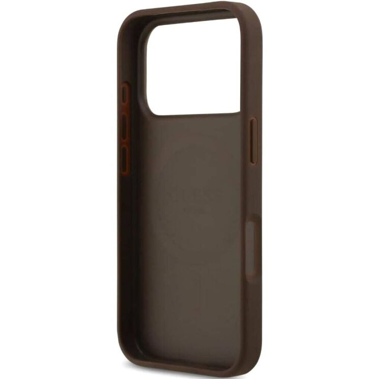Захисний чохол Guess 4G Circle Classic Logo MagSafe для iPhone 17 Pro ( GUHMP17LP4PGRSGW) - Brown: фото 7 з 8