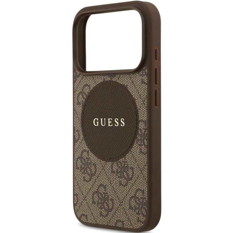 Захисний чохол Guess 4G Circle Classic Logo MagSafe для iPhone 17 Pro ( GUHMP17LP4PGRSGW) - Brown: фото 6 з 8