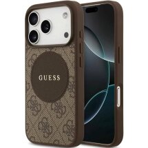 Захисний чохол Guess 4G Circle Classic Logo MagSafe для iPhone 17 Pro ( GUHMP17LP4PGRSGW) - Brown: фото 1 з 8