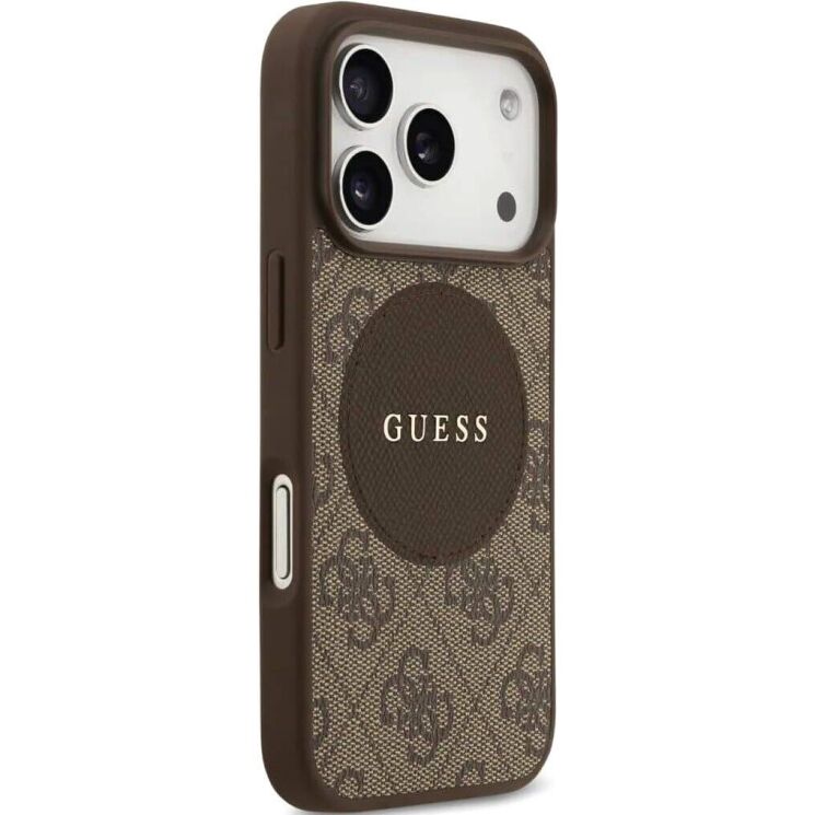 Захисний чохол Guess 4G Circle Classic Logo MagSafe для iPhone 17 Pro ( GUHMP17LP4PGRSGW) - Brown: фото 4 з 8
