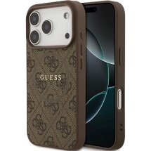 Защитный чехол Guess 4G Ring Classic Logo MagSafe для iPhone 17 Pro (GUHMP17LG4GFRW) - Brown: фото 1 из 9