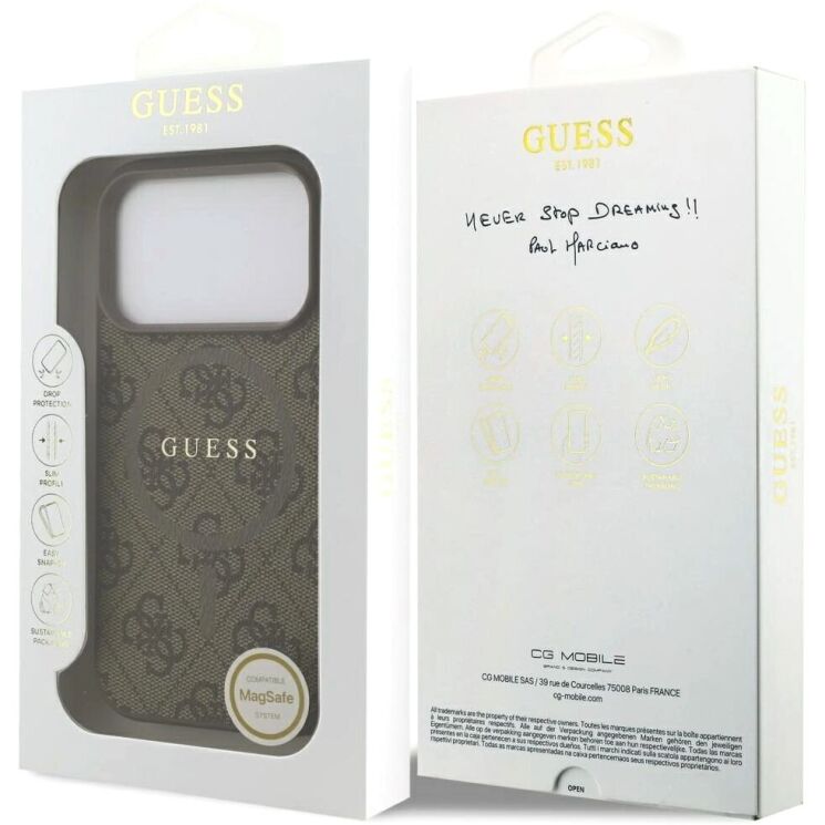 Защитный чехол Guess 4G Ring Classic Logo MagSafe для iPhone 17 Pro (GUHMP17LG4GFRW) - Brown: фото 8 из 9