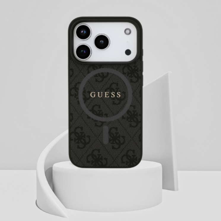 Защитный чехол Guess 4G Ring Classic Logo MagSafe для iPhone 17 Pro (GUHMP17LG4GFRW) - Brown: фото 9 из 9