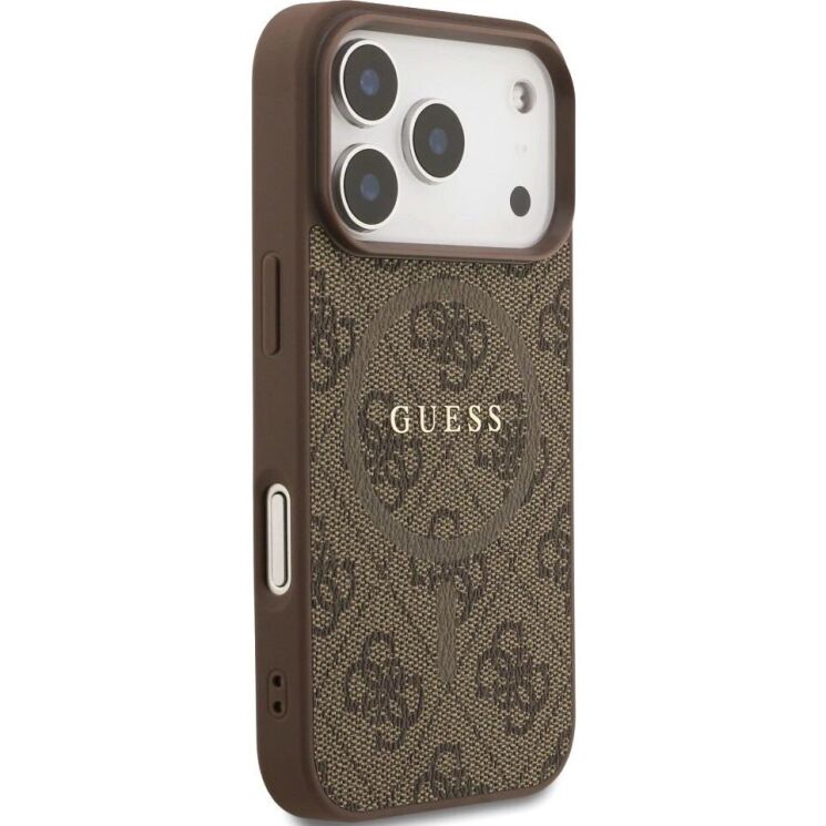 Защитный чехол Guess 4G Ring Classic Logo MagSafe для iPhone 17 Pro (GUHMP17LG4GFRW) - Brown: фото 4 из 9