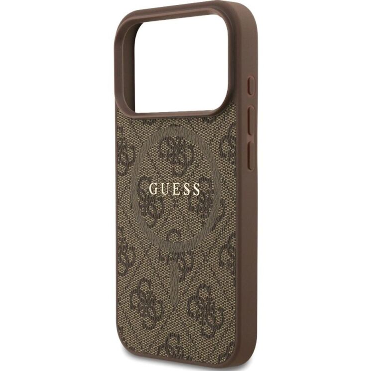 Защитный чехол Guess 4G Ring Classic Logo MagSafe для iPhone 17 Pro (GUHMP17LG4GFRW) - Brown: фото 6 из 9