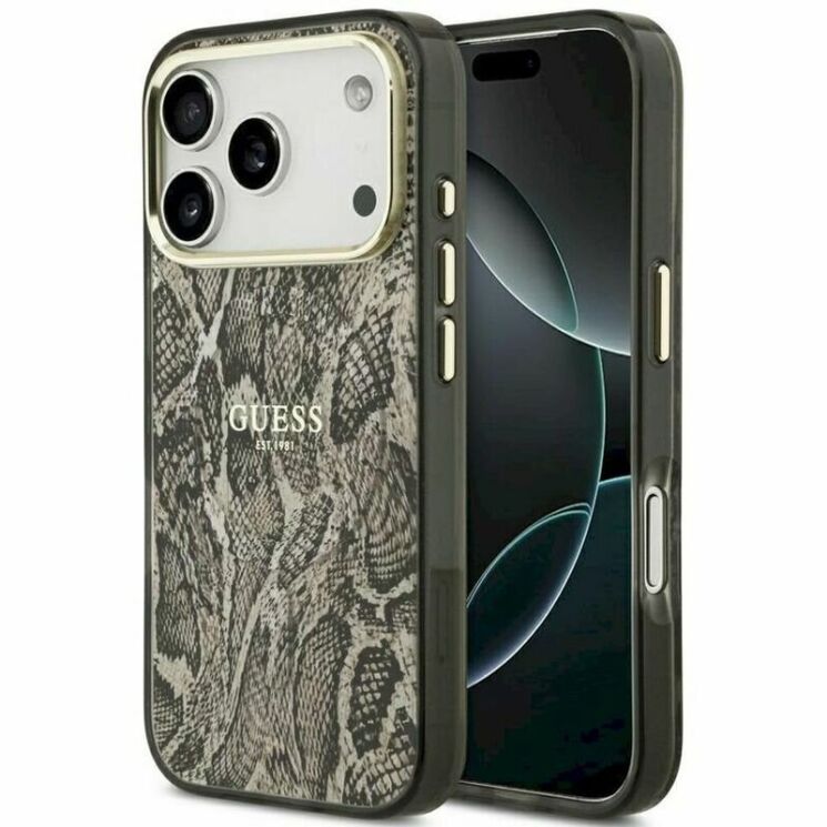 Захисний чохол Guess Python Pattern MagSafe для iPhone 17 Pro (GUHMP17LHIMPYGW) - Brown (422727Z) Захисний чохол Guess Python Pattern MagSafe для iPhone 17 Pro (GUHMP17LHIMPYGW) - Brown: фото 1 з 7