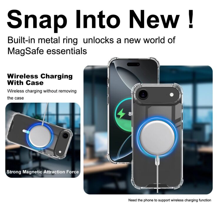 Защитный чехол IMAK Space Shield MagSafe для Apple iPhone 17 Air - Transparent: фото 7 из 9