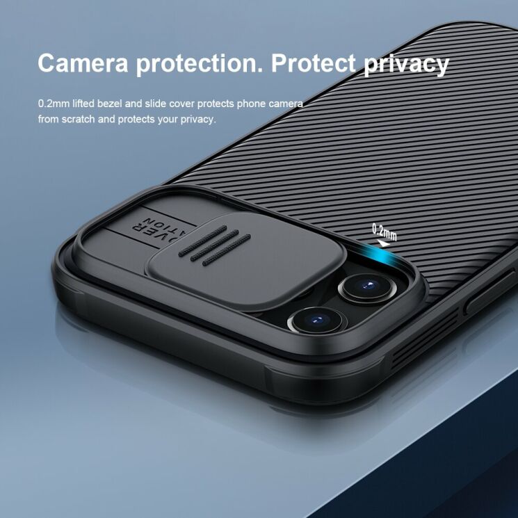 Защитный чехол NILLKIN CamShield Pro для Apple iPhone 12 Pro Max - Blue: фото 6 из 15