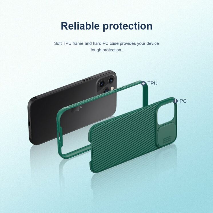 Защитный чехол NILLKIN CamShield Pro для Apple iPhone 12 Pro Max - Blue: фото 7 из 15