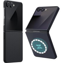 Защитный чехол Pitaka Ultra-Slim Case (FF) для Samsung Galaxy Flip 7 (FBFLIP7) - Black / Grey (Twill): фото 1 из 12
