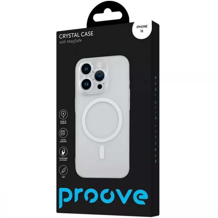 Защитный чехол Proove Crystal Case with MagSafe для Apple iPhone 16 - Transparent: фото 2 из 5