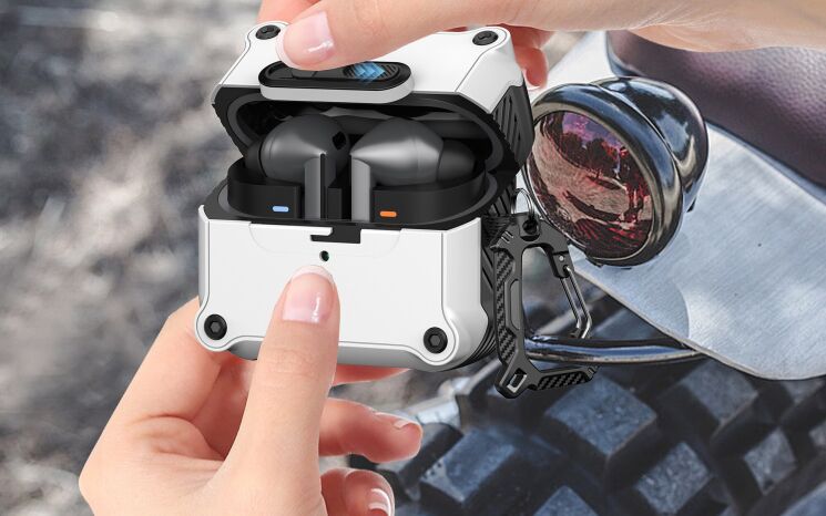 Защитный чехол Reframe Front Lock для Samsung Galaxy Buds 3 / Buds 3 Pro - White: фото 2 из 9
